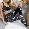 Luxe Festival Wear Luxe Activewear Black Marble Two Piece Yoga Set