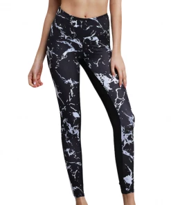 Luxe Festival Wear Luxe Activewear Black Marble Two Piece Yoga Set