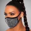 Luxe Festival Luxury Black & Silver Rhinestone Face Mask Festival Collection