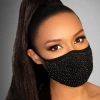 Luxe Festival Luxury Black Rhinestone Face Covering With PM 2.5 Mask Filter Festival Collection