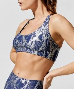 Luxe Festival Wear Co-ords Luxe Metallic Snake Yoga Set | Blue