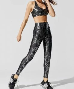Luxe Festival Wear Luxe Metallic Snake Yoga Set | Black Co-ords