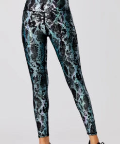 Luxe Festival Wear Luxe Metallic Snake Yoga Set | Green Co-ords