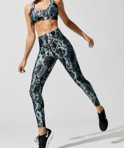 Luxe Festival Wear Luxe Metallic Snake Yoga Set | Green Co-ords
