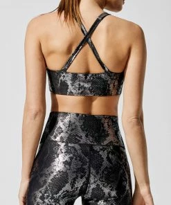 Luxe Festival Wear Luxe Metallic Snake Yoga Set | Black Co-ords