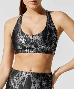 Luxe Festival Wear Luxe Metallic Snake Yoga Set | Black Co-ords