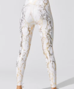 Luxe Festival Wear Luxe Metallic Snake Yoga Set | White Co-ords
