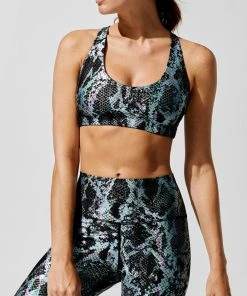 Luxe Festival Wear Luxe Metallic Snake Yoga Set | Green Co-ords