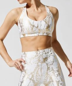 Luxe Festival Wear Luxe Metallic Snake Yoga Set | White Co-ords