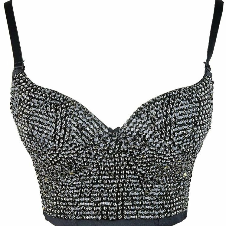 Luxe Festival Wear Luxe Rhinestone Bustier Black
