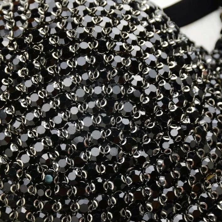 Luxe Festival Wear Luxe Rhinestone Bustier Black