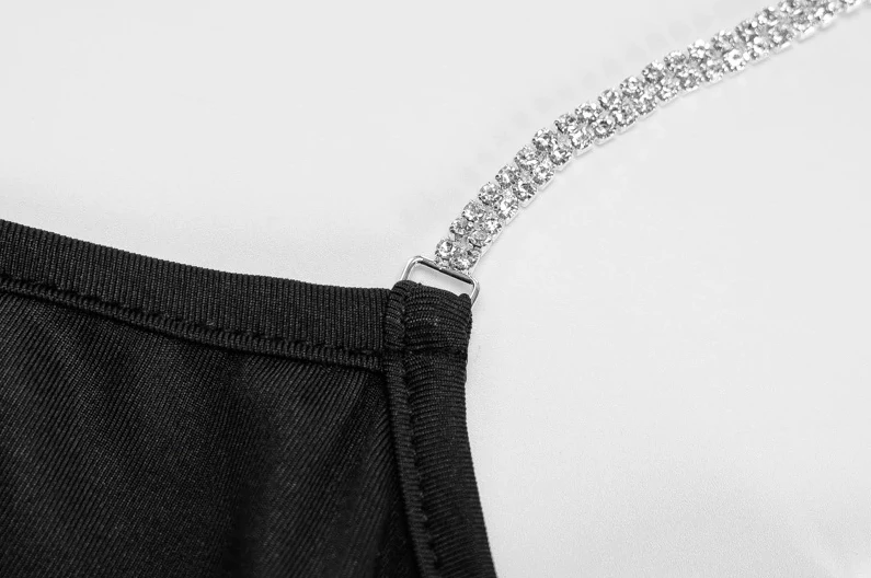 Luxe Festival Wear Luxe Rhinestone Strap Bodysuit