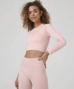 Luxe Festival Wear Co-ords Luxe Lounge "Rachel" Ribbed Two Piece Yoga Tracksuit | Pink