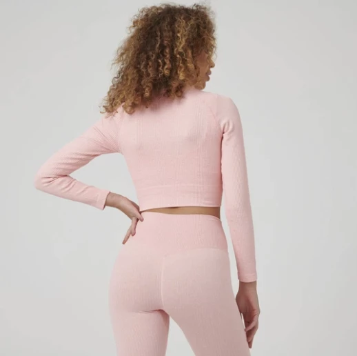 Luxe Festival Wear Co-ords Luxe Lounge "Rachel" Ribbed Two Piece Yoga Tracksuit | Pink