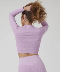 Luxe Festival Wear Luxe Lounge "Rachel" Ribbed Two Piece Yoga Tracksuit | Lilac Co-ords