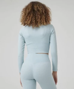 Luxe Festival Wear Luxe Lounge "Rachel" Ribbed Two Piece Yoga Tracksuit | Blue