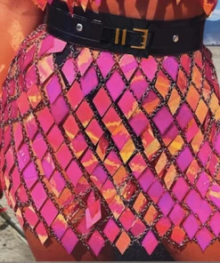 Luxe Festival Wear Luxe Festival Shimmering Diamond Disc Sequin Two Piece | Hot Pink Festival Collection