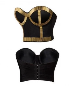 Luxe Festival Wear Luxe Wakanda Beaded Bustier | Gold Tops