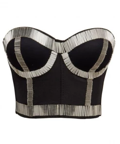Luxe Festival Wear Luxe Wakanda Beaded Bustier | Gold Tops