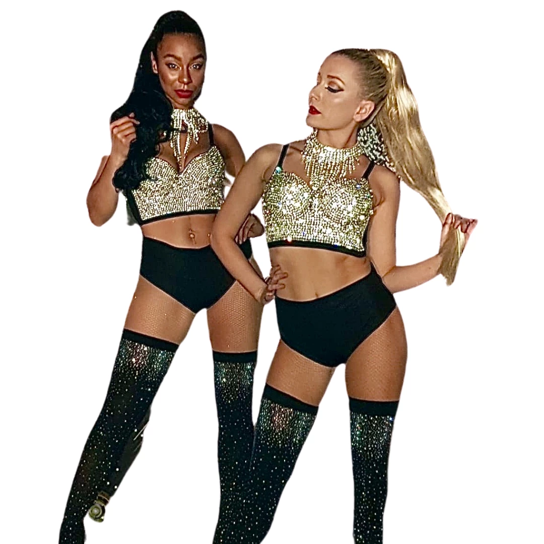 Luxe Festival Wear Luxe Rhinestone Bustier Black