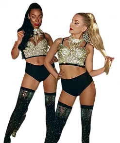 Luxe Festival Wear Luxe Rhinestone Bustier White Disco Collection