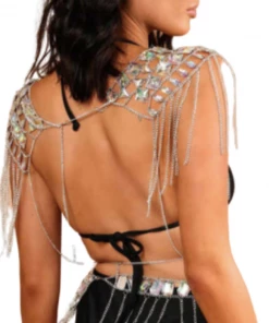 Luxe Festival Wear Luxe Rhinestone Harness Top Silver Festival Collection