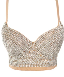 Luxe Festival Wear Luxe Rhinestone Bustier | Black, Silver, White, Nude