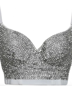 Luxe Festival Wear Luxe Rhinestone Bustier White Disco Collection