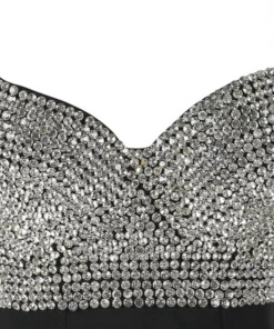 Luxe Festival Wear Luxe Rhinestone Bustier | Black, Silver, White, Nude