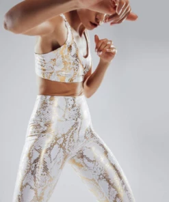 Luxe Festival Wear Luxe Metallic Snake Yoga Set | White Co-ords