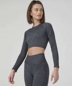 Luxe Festival Wear Luxe Lounge "Rachel" Ribbed Two Piece Yoga Tracksuit | Dark Grey Co-ords
