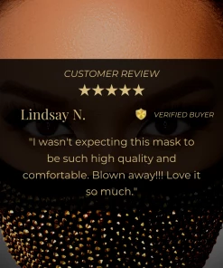 Luxe Festival Luxury Black & Gold Rhinestone Face Mask Festival Collection