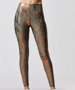 Luxe Festival Wear Luxe Metallic Snake Yoga Set | Bronze Activewear