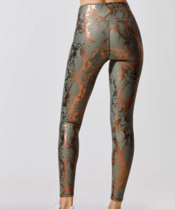 Luxe Festival Wear Luxe Metallic Snake Yoga Set | Bronze Activewear