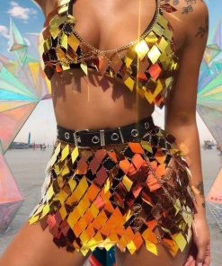 Luxe Festival Wear Festival Collection Luxe Festival Shimmering Diamond Disc Sequin Two Piece | Lilac