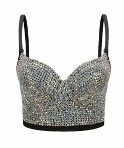 Luxe Festival Wear Luxe Rhinestone Bustier | Black, Silver, White, Nude
