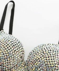 Luxe Festival Wear Luxe Rhinestone Bustier | Black, Silver, White, Nude