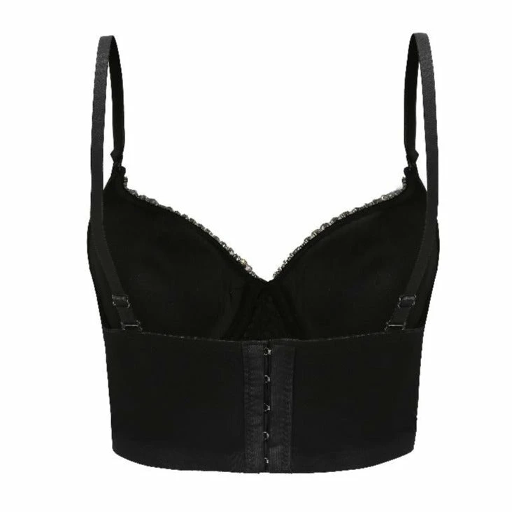 Luxe Festival Wear Luxe Rhinestone Bustier Black
