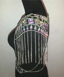 Luxe Festival Wear Luxe Rhinestone Harness Top Silver Festival Collection