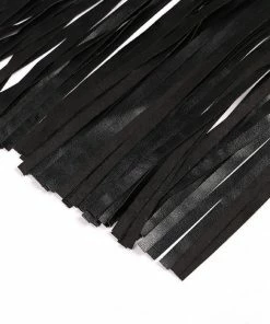 Luxe Festival Wear Luxe Festival Black Faux Leather Tassel Skirt Festival Collection