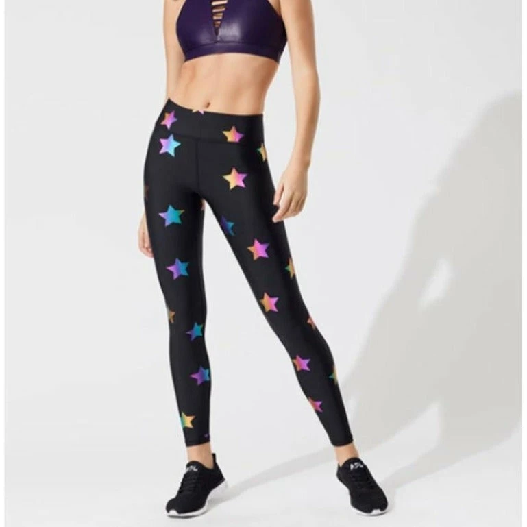 Luxe Festival Wear Luxe Activewear Rainbow Foil Star Leggings