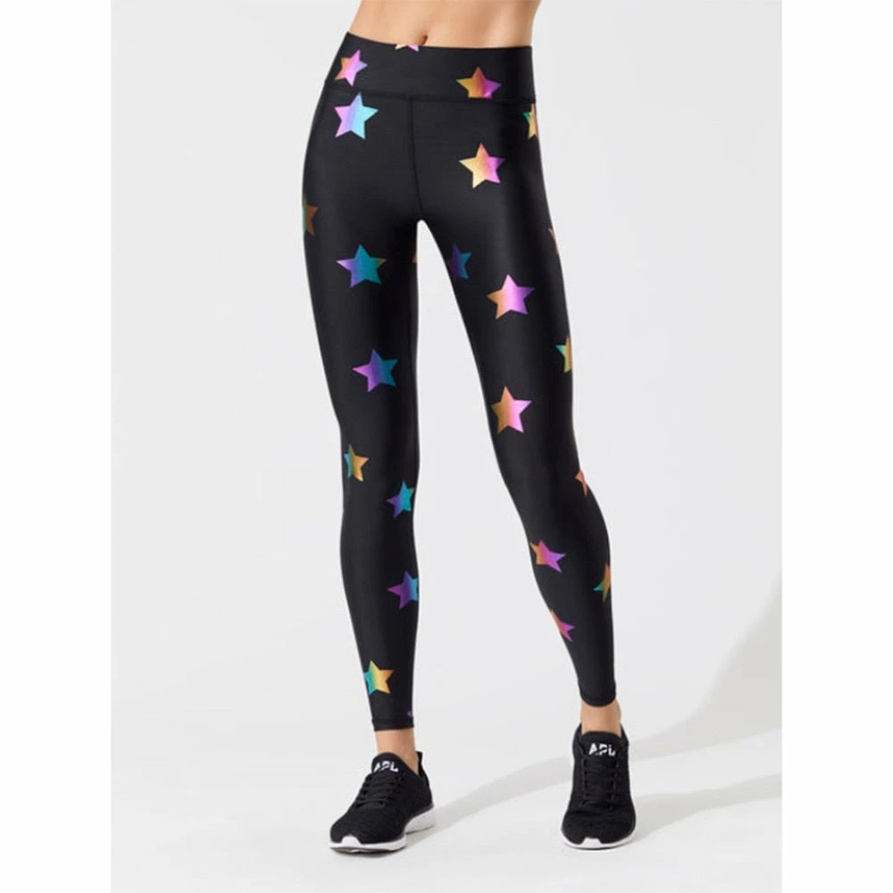 Luxe Festival Wear Luxe Activewear Rainbow Foil Star Leggings