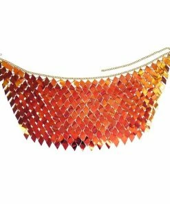 Luxe Festival Wear Luxe Festival Shimmering Diamond Disc Sequin Two Piece | Orange Gold Festival Collection