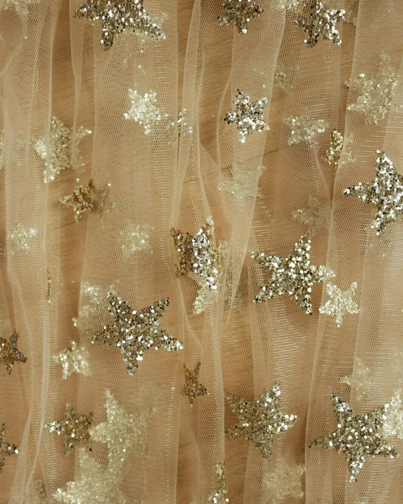 Luxe Festival Wear Luxe Festival Glitter Star Sheer Maxi Dress | Gold