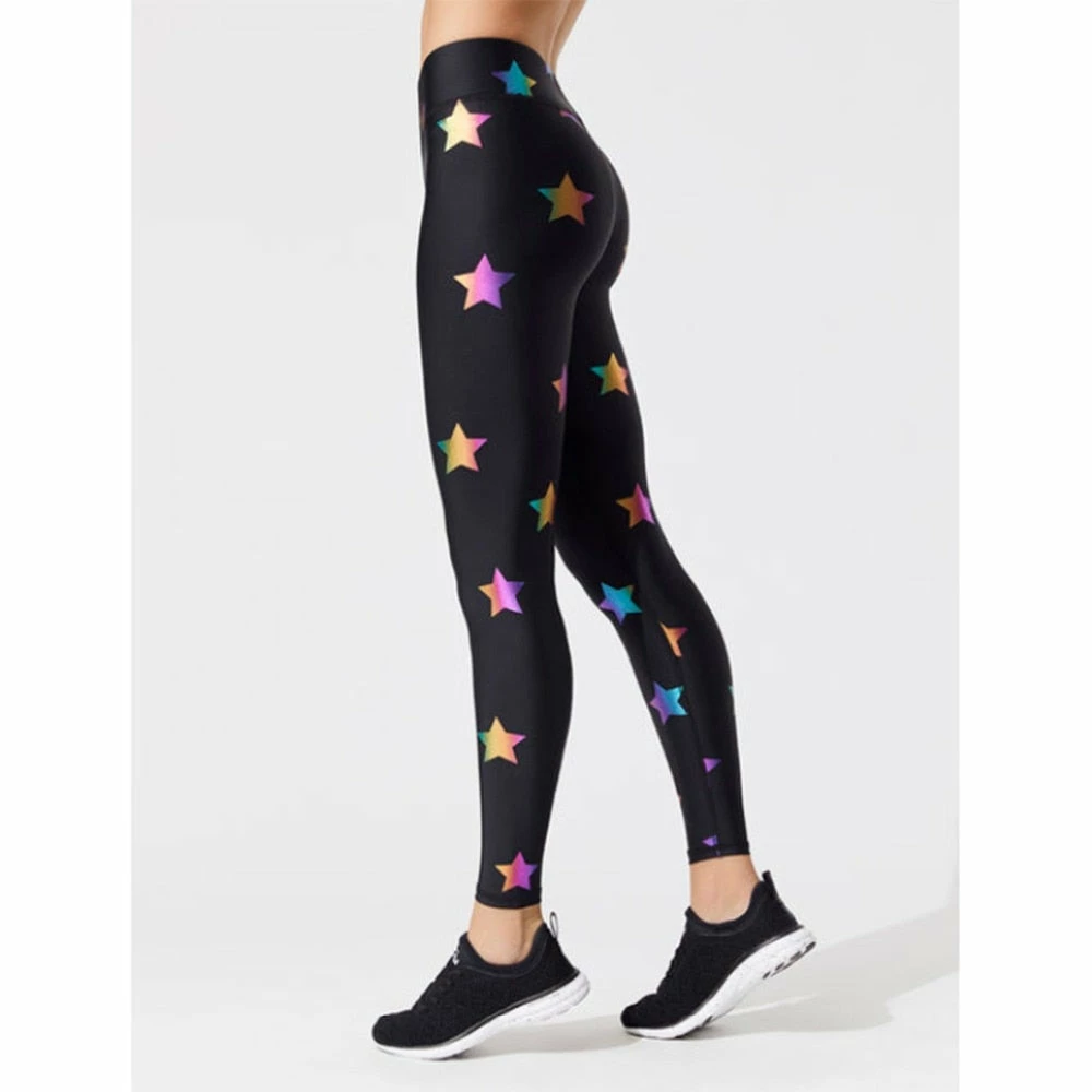 Luxe Festival Wear Luxe Activewear Rainbow Foil Star Leggings