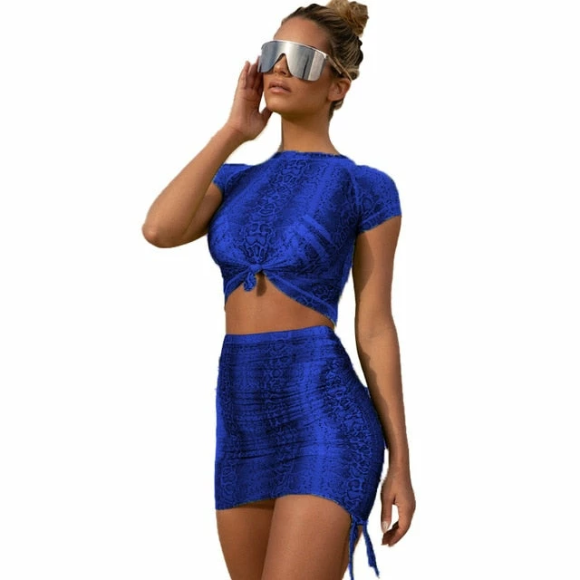 Luxe Festival Wear Festival Collection Luxe Neon Snake Print Mesh Two Piece Set | 5 Colours