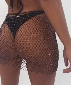 Luxe Festival Wear Luxe Festival Rhinestone Mesh Co-ord Two Piece Set | White