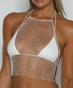 Luxe Festival Wear Festival Collection Luxe Festival Rhinestone Mesh Co-ord Two Piece Set | Black