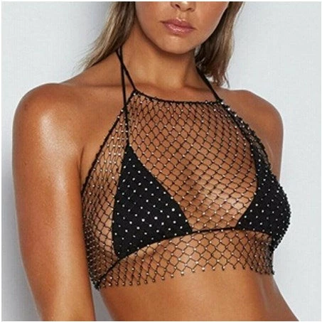 Luxe Festival Wear Luxe Festival Rhinestone Mesh Co-ord Two Piece Set | White