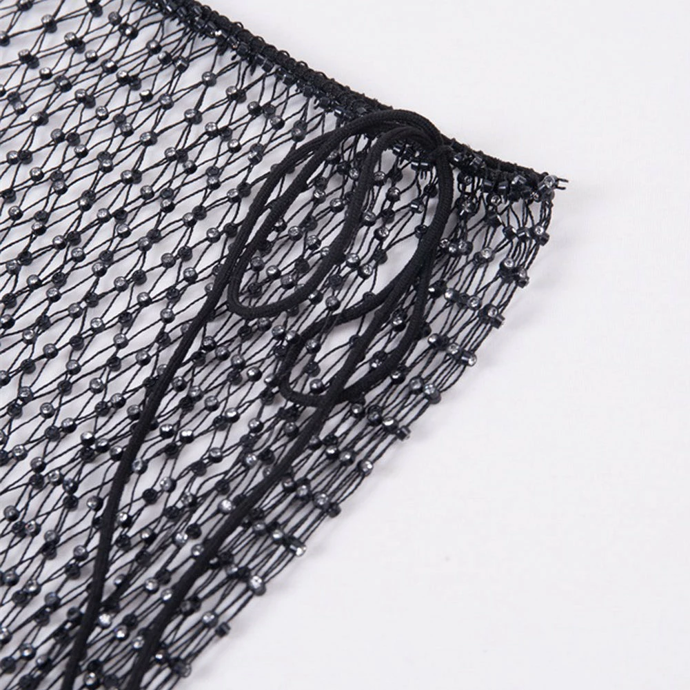 Luxe Festival Wear Luxe Festival Rhinestone Mesh Co-ord Two Piece Set | White